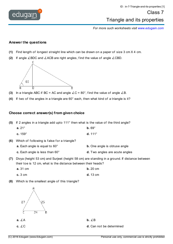 Triangle and its properties