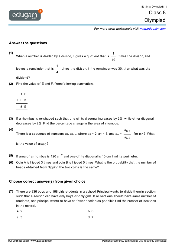 Mathematics Olympiad