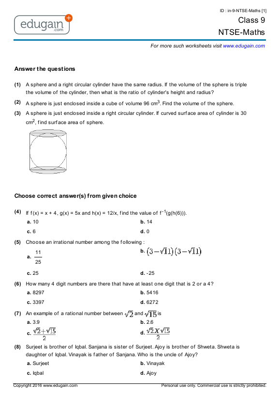 National Talent Search Exam - Maths